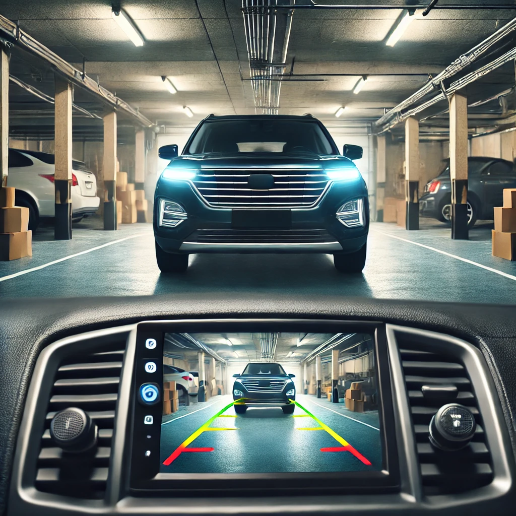 caméra de recul dans un garage