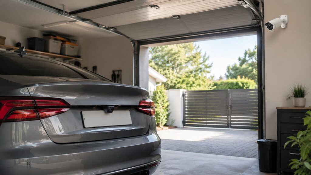 Scène réaliste liée à Caméra de recul ou surveillance pour un garage ?