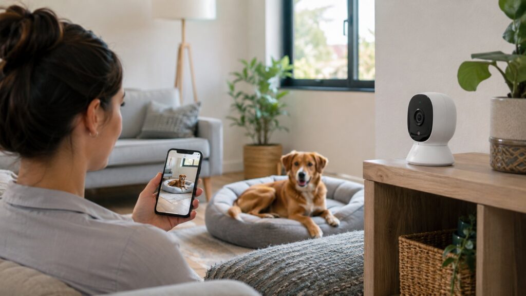 Scène réaliste liée à Caméra pour chien 2026 : le bon modèle selon l’usage