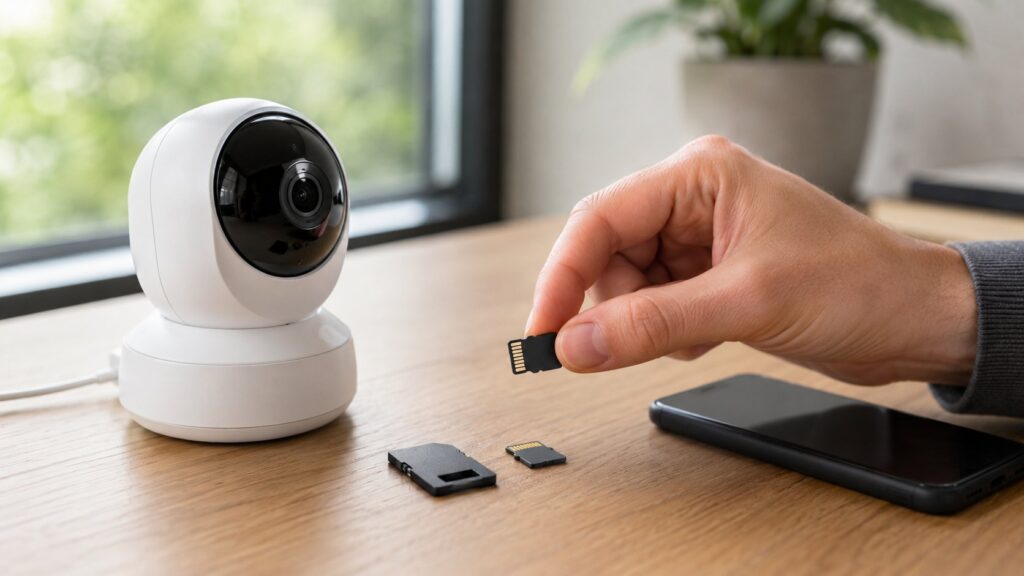 Scène réaliste liée à Carte SD pour caméra de surveillance : choisir sans erreur