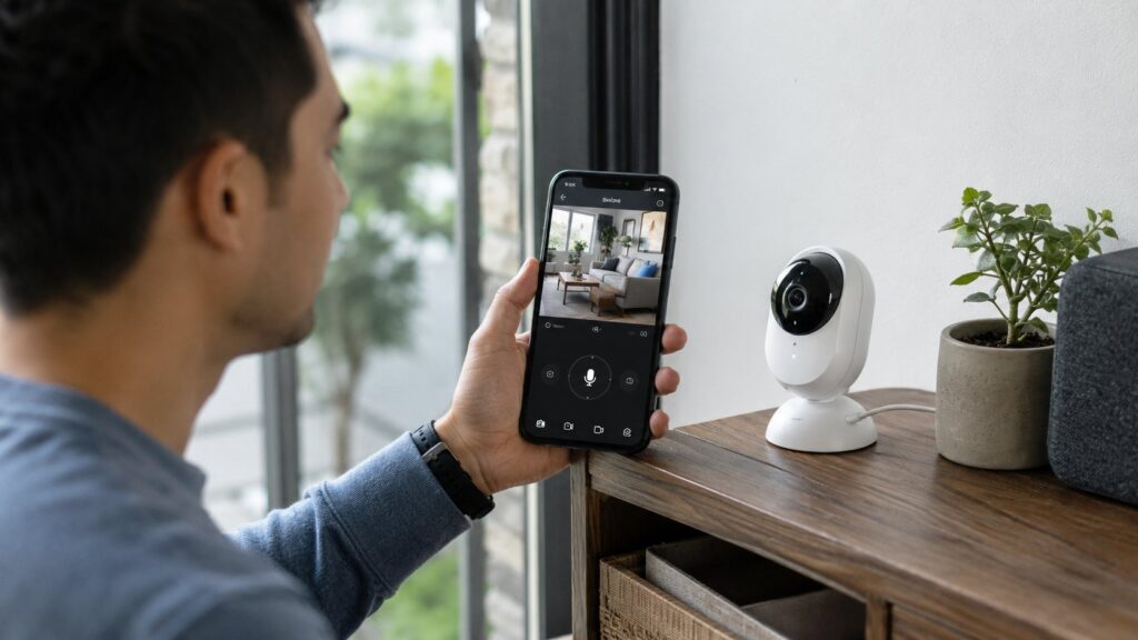 Scène réaliste liée à Relier une caméra à son téléphone sans erreur